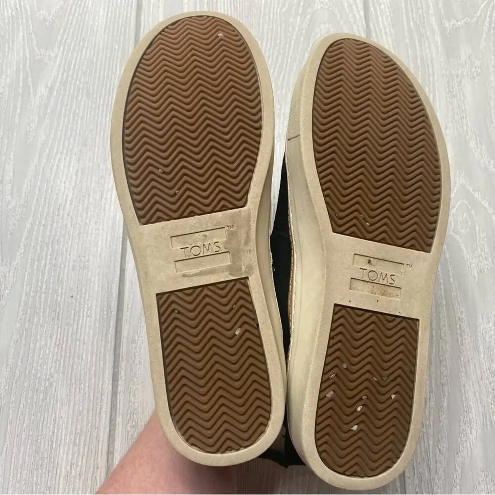 Toms Women's Black Suede Paxton Slip On Casual Sneakers Size 8
